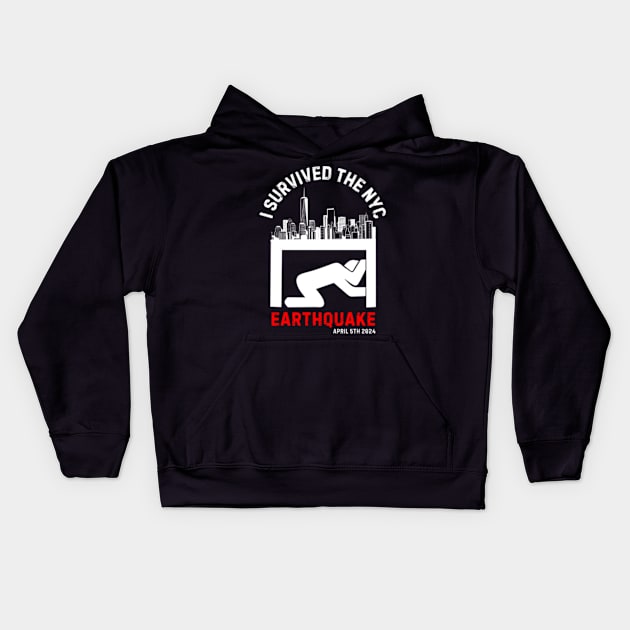 I Survived The NYC Earthquake Kids Hoodie by Noshiyn